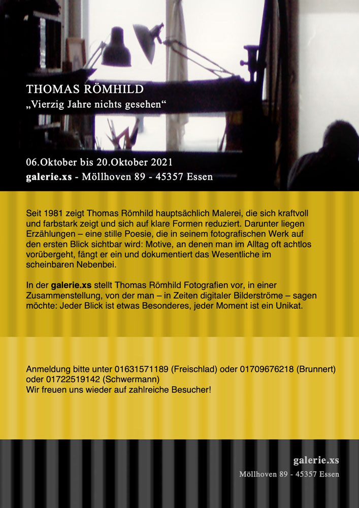 Einladung Ausstellung Fotografien in Essen von Thomas Römhild