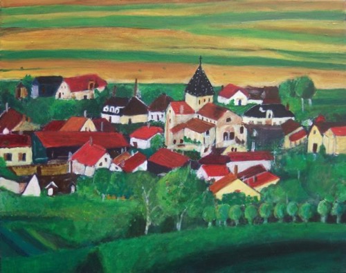 Bärbel Schulze - Das Dorf - Acryl 2008