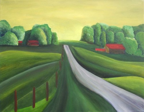 Helga Tempelmann - Romantischer Weg - Acryl 2008