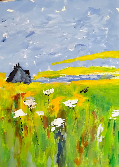 Bild gemalt von Kursteilnehmerin aus dem Malkurs