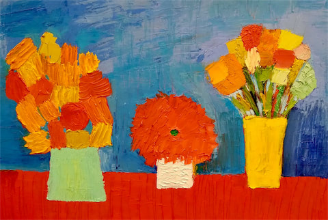 Acrylbild gemalt im VHS Malkurs Bad Oldesloe