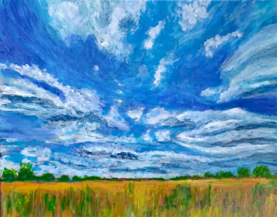 Acrylbild gemalt im VHS Malkurs